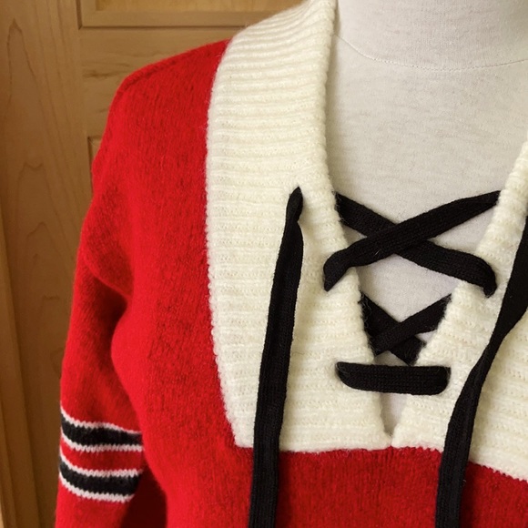 Please Red Wool Sweater, Size S - Picture 4 of 13